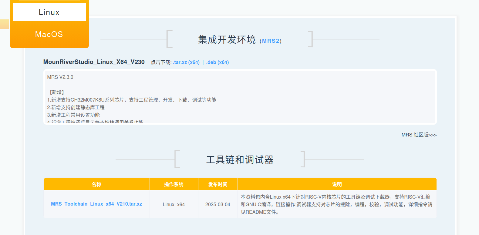 MRS 工具链下载